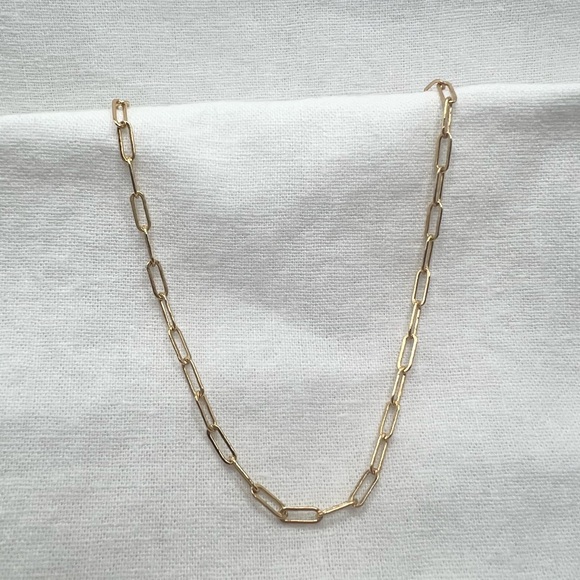 14k Gold Filled 3mm Paperclip Chain Necklace - Picture 10 of 10